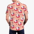 thumbnail image 3 of Balery Bunny And Strawberry Printed Men’s Short Sleeve Polo Shirt, Midweight Men's Shirt,Golf Polo shirts -Large, 3 of 8