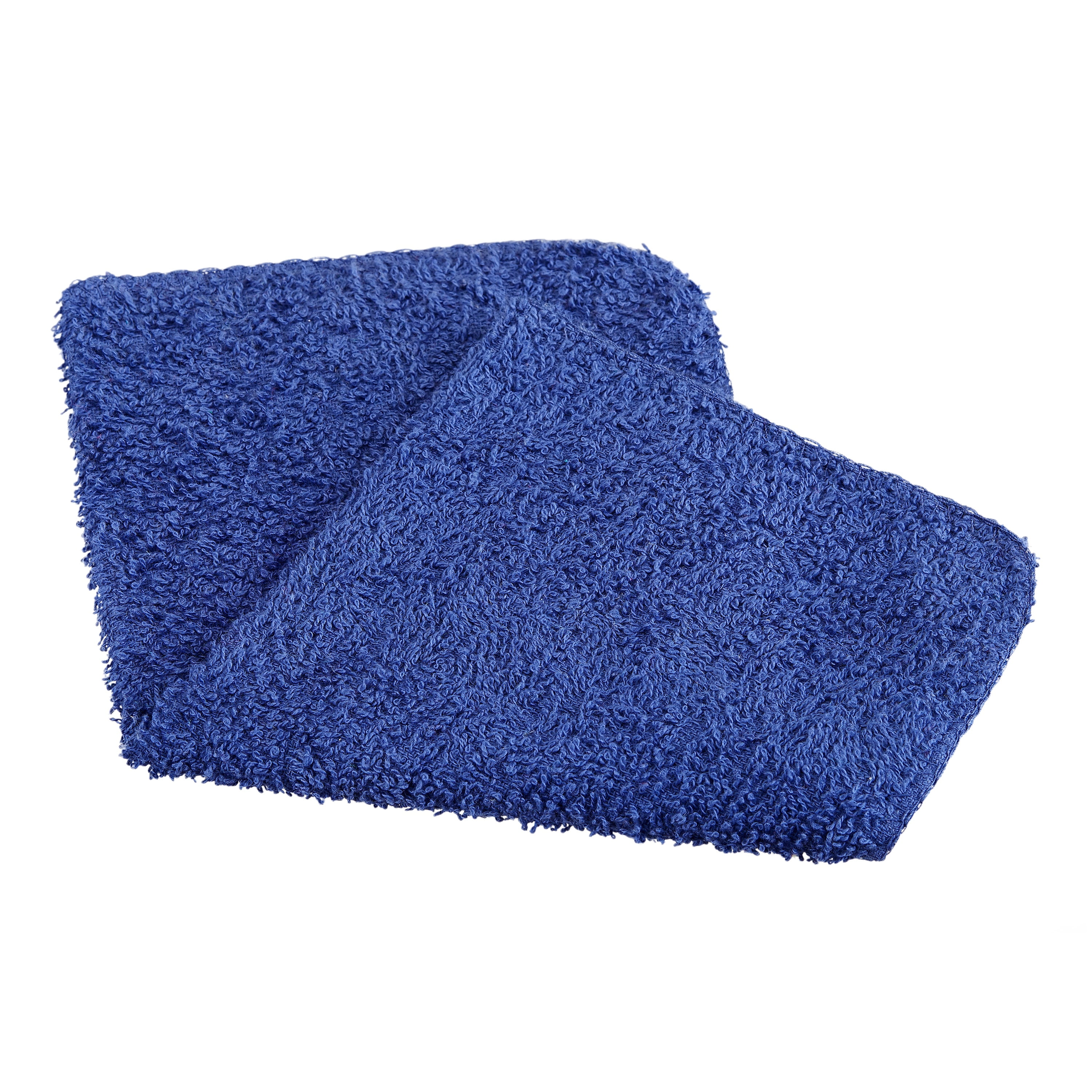 Cotton Washcloths Pack Set of 2 Marine Blue 12 x 12 Pinzon Heavyweight  Luxury