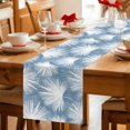 thumbnail image 5 of Table Runners 120 Inches Long Dress Scarves, Hazy Blue Palm Leaves Coastal Farmhouse Coffee/Dining/Kitchen Table Decor Table Runner for Living Room, Summer Tropical Botanical 13x120 Inch, 5 of 9
