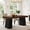 Black & Brown, variant on Black Mid-Century Modern Dining Table 55-Inch, Rectangular Wood Kitchen Table With Double Pedestal, Sturdy Dining Table Seats 4-6 For Small Space, Dining Room & Home