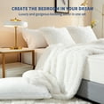 thumbnail image 2 of HAOK Queen Plush Shaggy Duvet Cover Set With 2 Pillow Shams,2 Pillowcases,5 Piece,White, 2 of 5