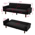 thumbnail image 5 of Aukfa 75" Tufted Futon Convertible Sofa Bed, Upholstered Arm Couch for Home Office, Black, 5 of 10