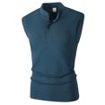 thumbnail image 3 of XFeng Men's Ribbed Sleeveless Henley Tank Top, Stand Collar Casual Muscle Shirt, 3 of 7