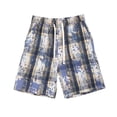 thumbnail image 2 of Thousandth Men's Plus Size Casual Elastic Waistband Fashionable Drawstring Checkered Athletic Five Point Ice Silk Quick Drying Shorts, 2 of 7