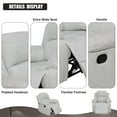 thumbnail image 3 of Aukfa Linen Recliner Chair, 38" Overstuffed Armchair Living Room Home Theater Lounge Seat, Light Gray, 3 of 11