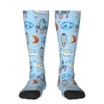 thumbnail image 1 of Fotbe Cartoon Rocket With Space Calcetas Divertidas Estampadas para Hombre y Mujer, Calcetas de Algodón hasta la Rodilla para Caminar, Correr, Enfermería y Embarazo, 1 of 6