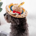 thumbnail image 4 of Sombrero De Paja Para Mascotas, Sombreros De Ojo Grande De Girasol Para Cachorros Y Kitt, Gorra Retro De Granjero, Gorra De Sol Para Gatos Y Perros, Sombrero Para Mascotas seitruly AP007659-02, 4 of 6