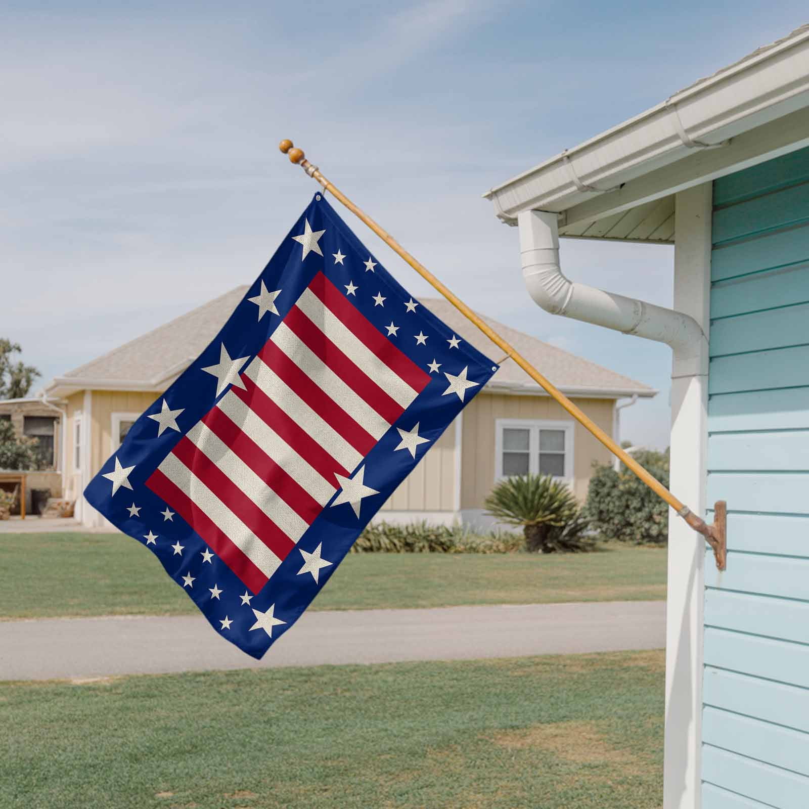 4th of July Flags for Outside 3x5 ft USA Flag Retro Outdoor Flags Double Sided Grommets House Banner Stripes Stars Red Blue White Patio Yard Flag for Outdoor Party Porch Independence Day Decor