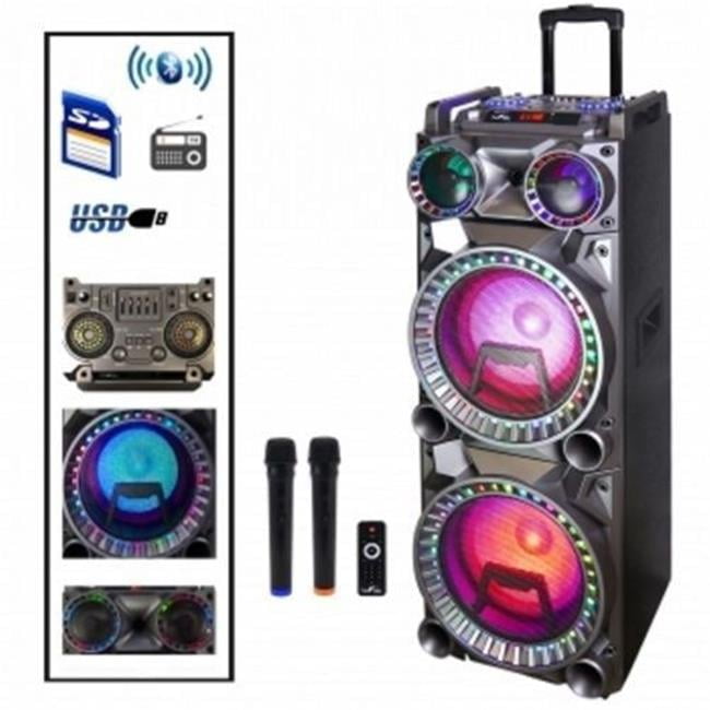BeFree 10 in. Dual Subwoofer Bluetooth Portable Party Speaker