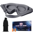 thumbnail image 1 of Graflsoa Memory Foam 3D Sleep Mask with Adjustable Strap, Lightproof Design, Breathable Fabric, and Contoured Nose Bridge for Ultimate Comfort - Gray, 1 of 6