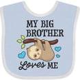 thumbnail image 3 of Inktastic My Big Brother Loves Me with Sloth and Hearts Boys or Girls Baby Bib, 3 of 4