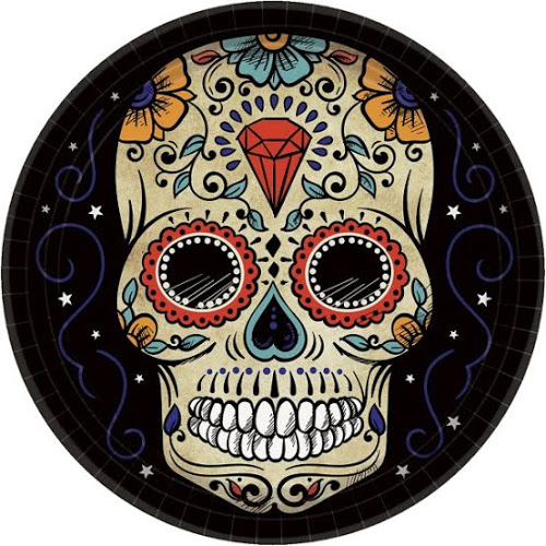Sugar Skull Dinner Plates 18ct
