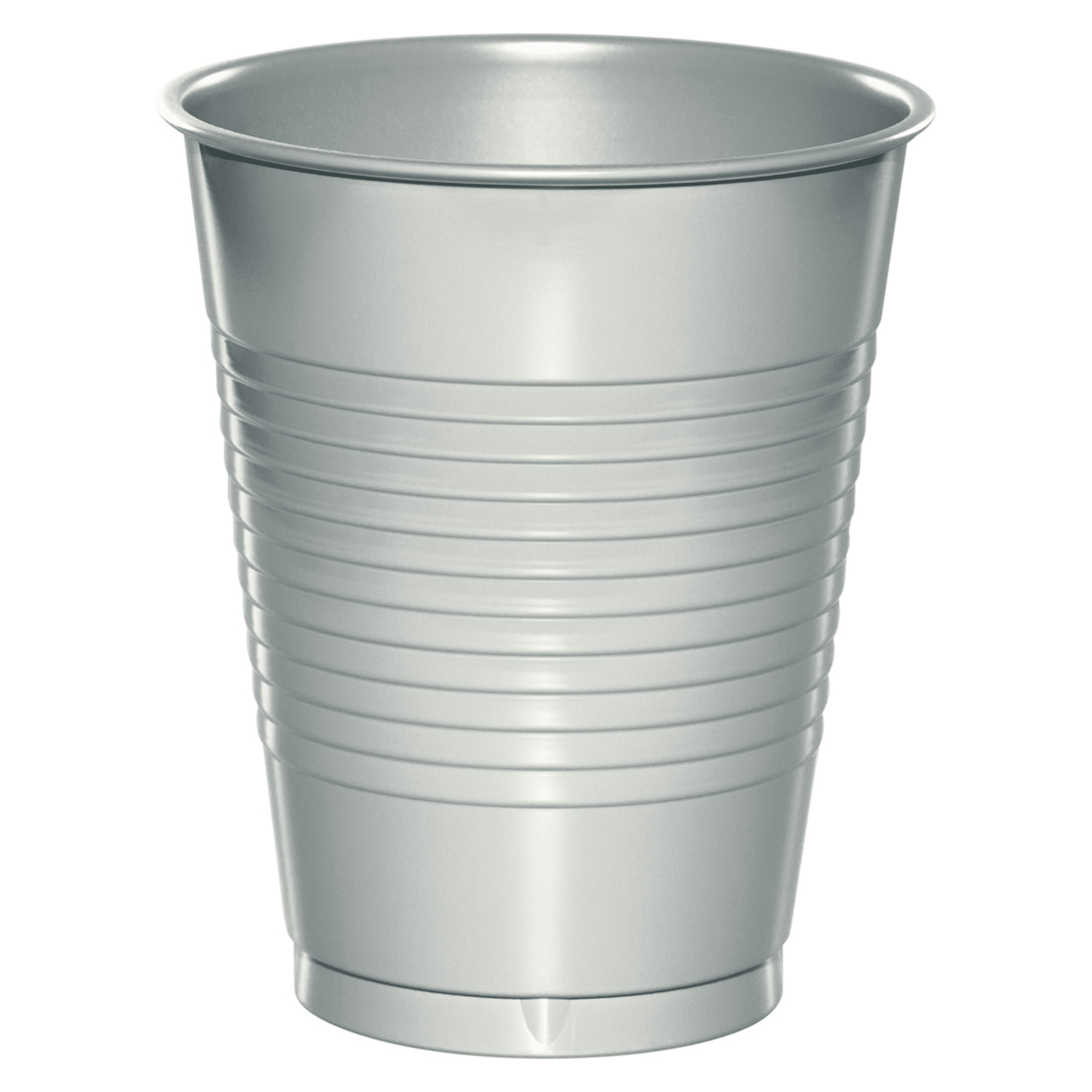 Shimmering Silver 16 oz Plastic Cups for 20 Guests