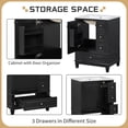 thumbnail image 5 of Euroco 24” Bathroom Vanity with Sink Combo, Freestanding Cabinet with 3 Drawers and Side Storage,MDF & Poplar Wood, Ceramic Top with Integrated Sink, 5 of 9