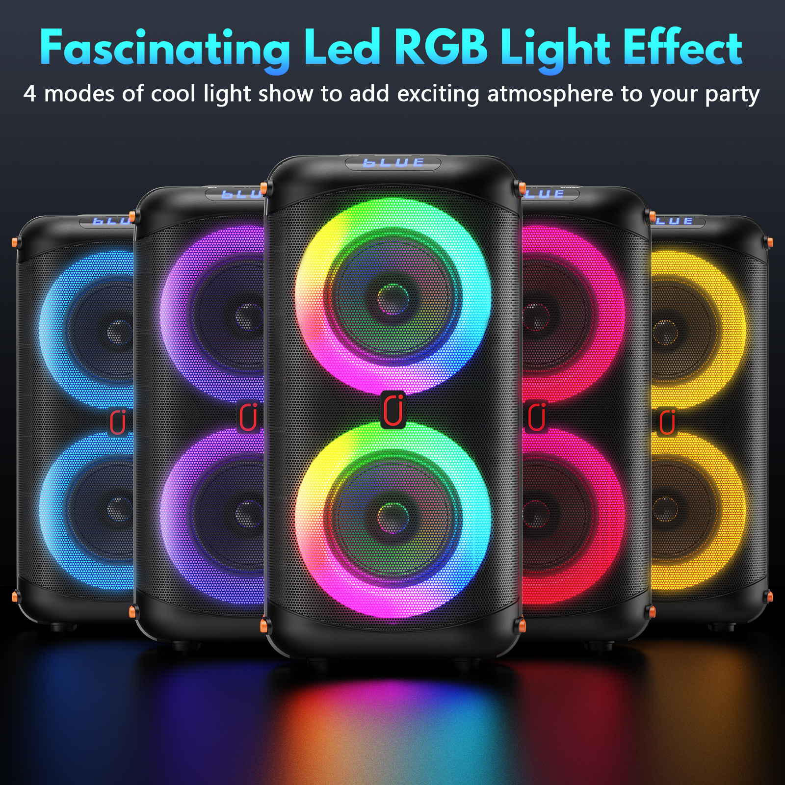 JYX T27-T Dual 6.5" Subwoofer Party Speaker with RGB Lights photo 8