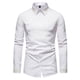 thumbnail image 1 of Camisas De Para Hombre Camisa de manga larga asimétrica bordada para hombre Camisa de mezclilla occidental (White, M), 1 of 7