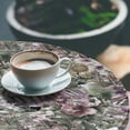 thumbnail image 3 of Ambesonne Flower Fitted Round Tablecloth, Leaves Blossoming Petals Art, 40"- 44" Diameter, Grey Pink and Sage Green, 3 of 5