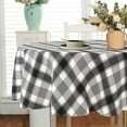 thumbnail image 2 of Buffalo Plaid Oval Tablecloth 60x84 Inch, Black and White Country Tablecloth Classic Rustic Polyester Waterproof Tablecloth for Farmhouse Kitchen Decor/Indoor and Outdoor Tables/Parties/Picnics, 2 of 6