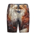 thumbnail image 6 of Daiia Romantic Flower Fox Couple Mens Woven Stretch Pajama Short,Short Pajama Pants-Large, 6 of 7