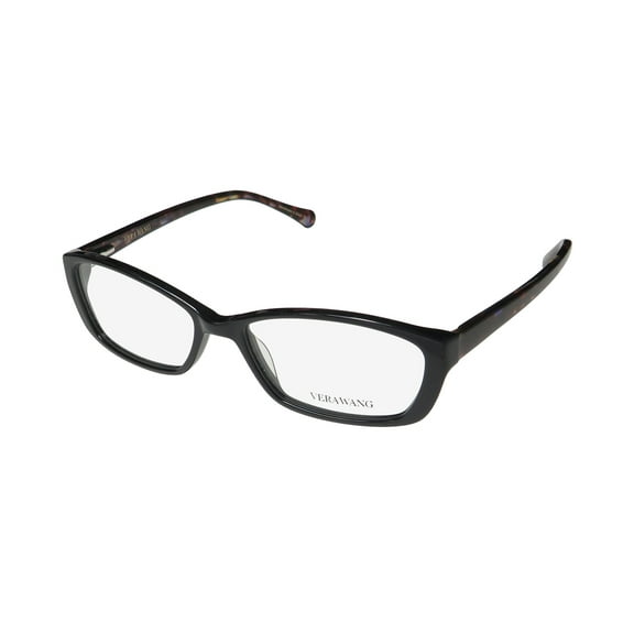 NEW VERA WANG V366 WOMENS/LADIES DESIGNER FULL-RIM BLACK FRAME DEMO LENSES 52-16-135 FLEXIBLE HINGES EYEGLASSES/SPECTACLES