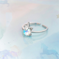 thumbnail image 3 of Anillo de plata S925 con degradado de arcoíris y unicornio de ensueño de Fang Xing, anillo de mujer con corazón para niña, regalo para dedo índice, 3 of 3