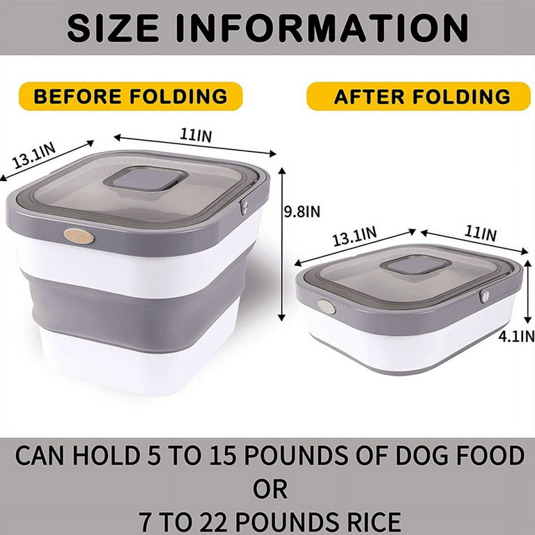 Collapsible Dog Food Storage Container 15 Lb Cat Food Containers