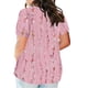 thumbnail image 2 of Camisetas Casuales de las Mujeres Largo Casual Impreso Cuello Redondo Suelto Top, Camiseta de Verano de Manga Corta, 2 of 5
