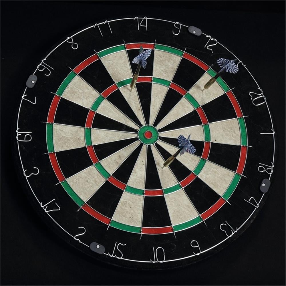 Pemberly Row Transitional Wood Dartboard Cabinet in Walnut Finish