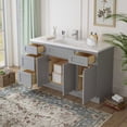 thumbnail image 3 of 54 in. W x 21 in. D x 32.5 in. H Bath Vanity Cabinet without Top in Gray, 3 of 5