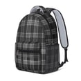 thumbnail image 2 of Black and White Checkered Pattern Backpack for School, Cute School Bag with Adjustable Shoulder Straps and Padded Back, 15.3"x11"x6.7", 2 of 5