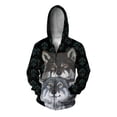 thumbnail image 5 of Sudadera con capucha y cuello redondo informal para hombre, cómoda y moderna, con estampado digital 3D de lobo, 5 of 5