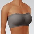 thumbnail image 2 of Strapless Bra Tube Tops for Women with Built in Bra Bralette with Padding High Elasticity Padded Strapless Bra Bandeau Strapless Bra Gray 4XL, 2 of 6