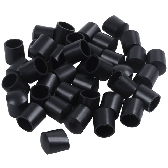 Embouts en Caoutchouc 40 Pcs Embouts de tube en Caoutchouc Noir 10mm Ronds