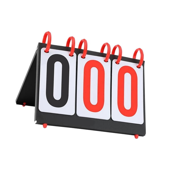 Flip Number Score Board, de marcador, de puntuación de mesa de contador de puntuación ligero para fútbol, voleibol y bádminton 3 Dígitos 26x17.5cm