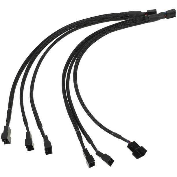 Divisor de ventilador de 2 uds, divisor de ventilador de 4 pines para Pc, divisor de ventilador de 4 pines, divisor de ventilador Pwm de 3 vías