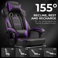 thumbnail image 3 of LUCKRACING Gaming Chair with Footrest, Big and Tall Game Chair 350lb Racing Style Computer Chair, Ergonomic Executive Office Chair High Back with Lumbar Support and Recliner, Purple, 3 of 7