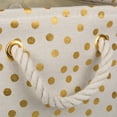 thumbnail image 2 of DII Polyester Storage Bin, Gold Metallic with Handles, Medium, Natural Off-White, 2 of 6