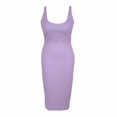 thumbnail image 1 of Vestido George Talla CH Cuello U Largo Sin Mangas Cardigan Liso Lila, 1 of 4