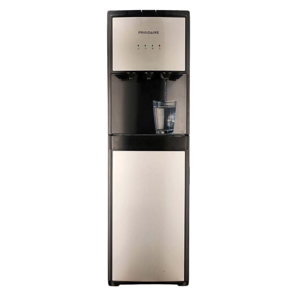 Frigidaire Bottom Load Hot and Cold Water Dispenser, 3 & 5 Gallon Stainless Steel Water Cooler with Compressor Cooling, Hot Water Safety Lock