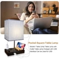 thumbnail image 4 of Luz De Mesa Multifuncional Luz De Noche Lámpara De Lectura De Cabecera Con Atenuación Continua Con Pantalla De Tela 2 Puertos Usb 2 Salidas De Ca De Estar Oficina Minnieouse HA018365-00, 4 of 7