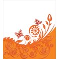 thumbnail image 3 of Orange Duvet Cover Set, Rose Branch Motif with Floral Swirls in Old Fashioned Style Butterflies, Decorative 3 Piece Bedding Set with 2 Pillow Shams, Calking Size, Orange White, by Ambesonne, 3 of 3