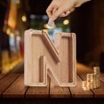 thumbnail image 6 of Qonioi Personalized Wooden Name Money Box, 26 English Letters Deposit Bank for KidsSavings, Custom Piggy Bank, Educational Gift, 6 of 6