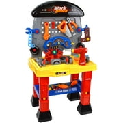 JIMMY'S TOYS Construction Workshop Station -Battery Operated Drill, Engine, Essential Tools 50  Pieces- for Toddlers, Boys, Girls