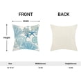 thumbnail image 5 of Navy Blue Summer Outdoor Coastal Pillow Covers 16x16 Inch Set of 2 Aqua Teal Seashell Starfish Coral Throw Pillows Ocean Themed Beach Nautical Decorative Cushion Cases for Couch Decorations, 5 of 6