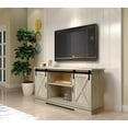 thumbnail image 4 of Farmhouse TV Stand for TVs Up to 65 Inch with Sliding Barn Doors and Adjustable Shelves, White Oak, 4 of 5