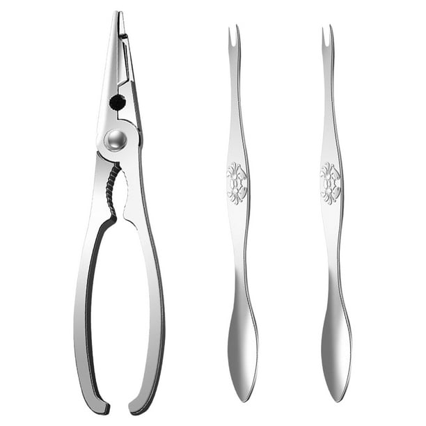GOOHOCHY 1 juego de herramientas para patas de cangrejo, prácticas herramientas de metal para comer cangrejos, pinzas para mariscos