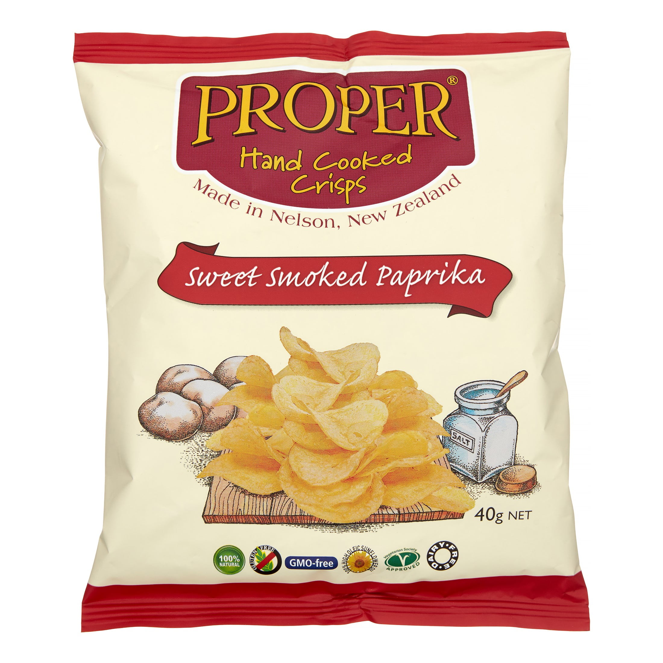 Proper Hand Cooked Crisps, Smoked Paprika, 1.41 Oz