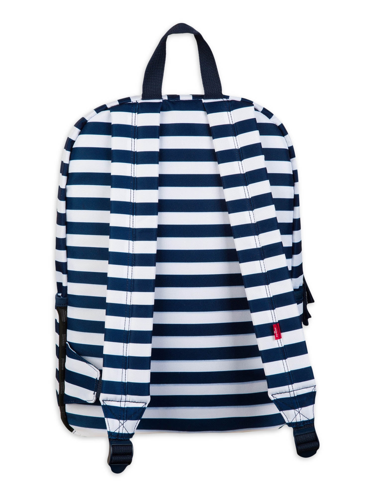 Blue and white striped backpack cheap