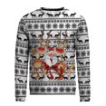 thumbnail image 4 of Telankuip 2025 Christmas Sweatshirts for Men Funny Crew Neck Pullovers Long Sleeve Christmas Print Retro Santa Claus Tops Warm Comfortable Fitted Casual Workout Sweatshirt White3 XL, 4 of 7