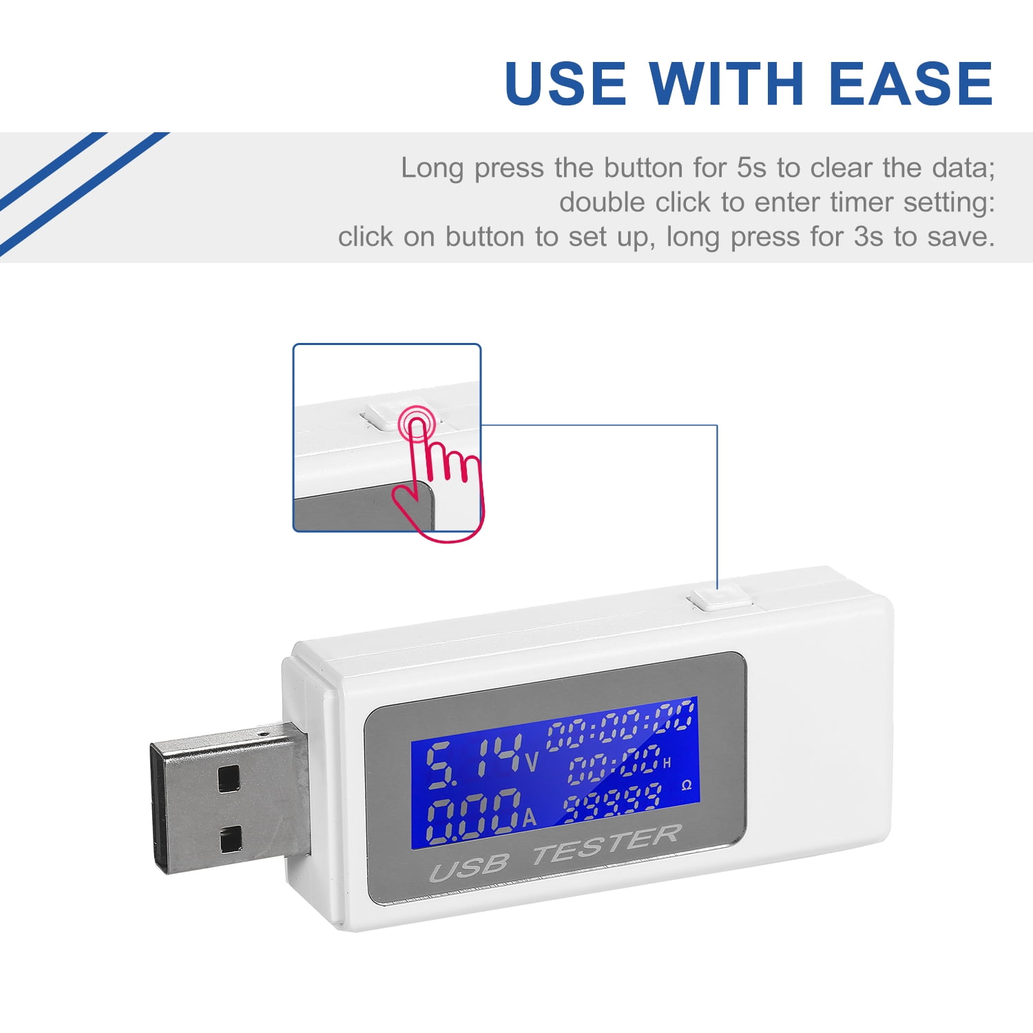 Details about   USB Power Meter Voltage Current Tester LCD Voltmeter Ammeter Detector Tool